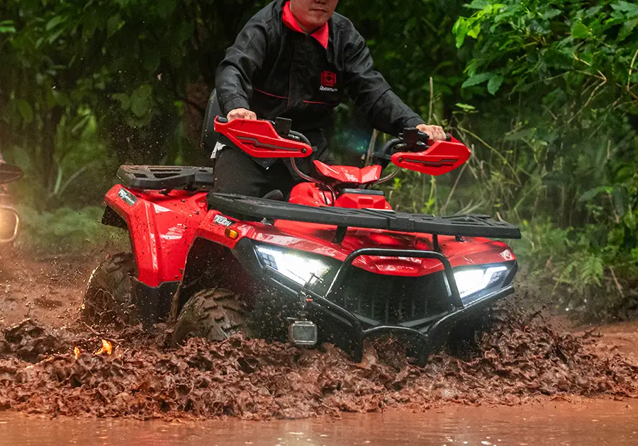 ATV RAMPAGE 265 สีแดง ลุยโคลน